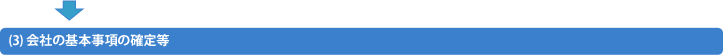会社の基本事項の確定等